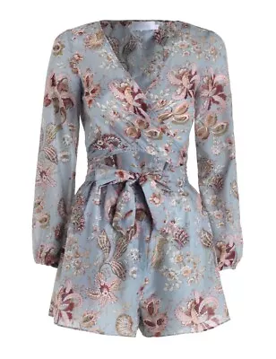 Zimmermann Silk Cotton Pavilion Wrap Playsuit Fit Size S • $60