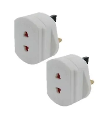 2 X Shaver And Electric Toothbrush Adaptors Charger 1 Amp Fuse 2pin To 3 Pin • £7.99