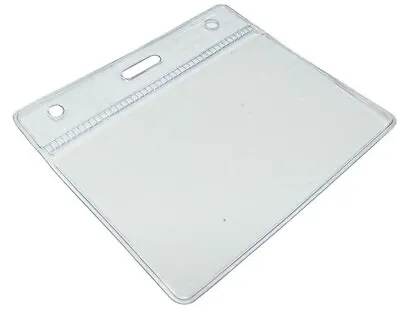 Clear Pocket Pouch ID Card Badge Pass Holder Wallet For Lanyard Straps 60x 90 Mm • £2.50