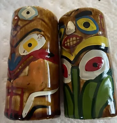 Victoria Ceramics Tiki Totem Pole Salt And Pepper Shakers • $7