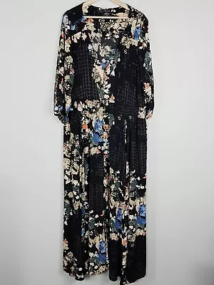 [ CITY CHIC ] Womens Black Floral Print Maxi Dress | Size XL Or AU 22 • $65