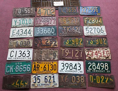 VT MD NY NH NC 1920s 1930 Craft License Plate Vintage Set Collection 9.99 LOT#18 • $51