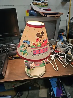 Disney Vintage 1980s Mickey And Minnie Mouse Child’s Nursery Lamp  • $45