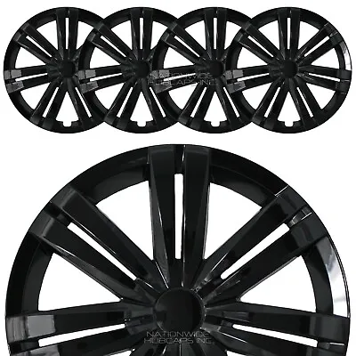 $44.99 • Buy 16  Black Set Of 4 VW Jetta Beetle Wheel Covers Full Hub Caps Fit R16 Steel Rims
