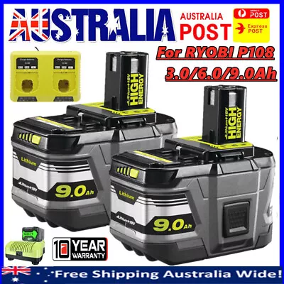 18V 9Ah Lithium Battery For RYOBI P108 ONE+ PLUS 6/8AH RB18L50 RB18L13 / Charger • $298.99