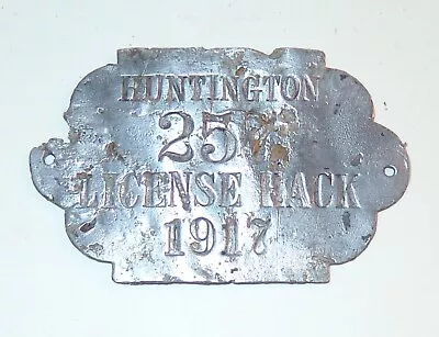 Old Vintage 1917 Huntington Indiana Metal License Hack Driver Badge Number 257 • $42.95