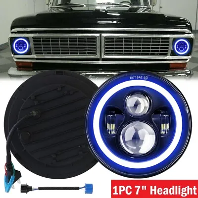 DOT 7  Round LED Headlight Blue Halo DRL Fit 1953-1977 Ford F-100 F-250 F-350 • $25.49