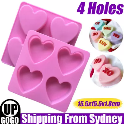 Baking Heart Silicone Mold Cake Decor Ice Mould Soap Candy Chocolate Fondant AU • $4.95