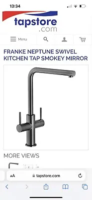 £115 • Buy Franke Neptune Kitchen Tap In Smokey Mirror / Smoked Shiny Brand New