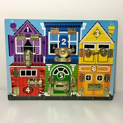 Melissa & Doug Wood Locks And Latches Puzzle Board #3785 • $14.99