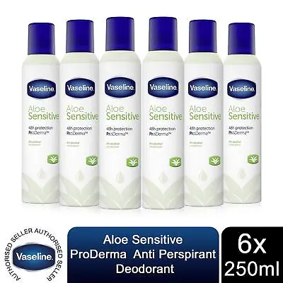 Vaseline ProDerma Aloe Sensitive Anti Perspirant Deodorant For Women 250ml 6pk • £18.99