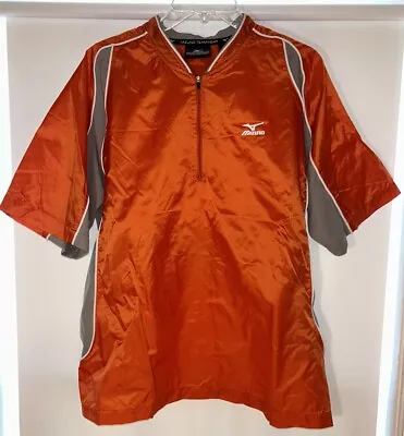 Mizuno Teamwear Men's S Orange Baseball Windbreaker Short Sleeve Batting Jacket • $14.99