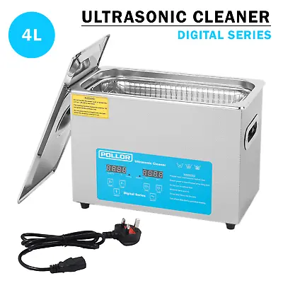 4L Digital Ultrasonic Cleaner Temperature Control Timer Cleaning Bath 40KHz • £99.99
