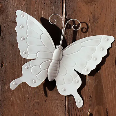 £4.49 • Buy Garden Butterfly Large Off White Metal Butterflies Wall Art Outdoor  Decoration