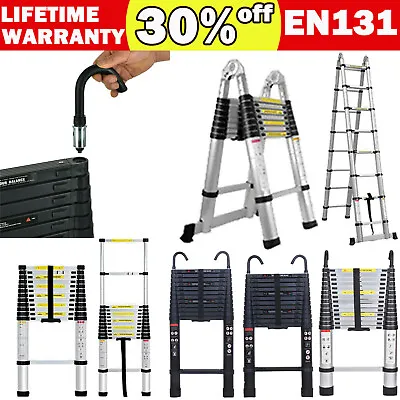£21.50 • Buy 2.6-6.2M Multi-Purpose Aluminium Telescopic Folding Ladder Heavy Duty Extendable