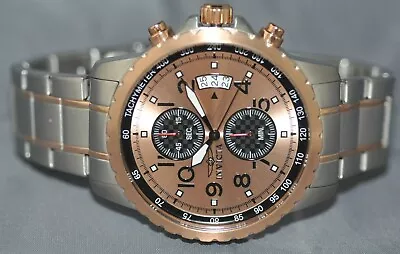 Invicta Men's Specialty Chronograph Rose Dial Two Tone Steel Watch 13784 • $58.46