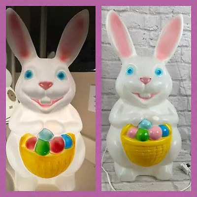 VTG 22  Empire Plastic Light Up Blow Mold Easter Bunny Egg Basket Made USA • $49.99