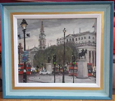London St Martin In The Fields From Trafalgar Square Oil Painting • £310