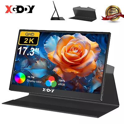 XGODY Portable Monitor 17.3  QHD 2560*1440P HDR IPS 60HZ USB For Laptop Phone PC • $229.99