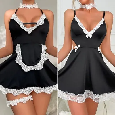 Sexy Lingerie Women Lace Underwear French Maid Nurse Cosplay Babydoll Sleepwear • $11.98