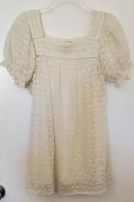 ECI New York  Cream Lace Blouse W/ Shell  Sz. L • $11.69