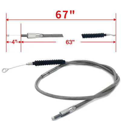 67  Stainless Clutch Cable For Harley Dyna FXDWG Softail Fatboy FLSTF Road Glide • $46.95