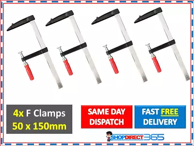 4 X F Clamps Bar Clamp 4pc Set Quick Slide Wood Clamp 150mm X 50mm Long 25-11 • £9.45