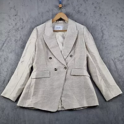 Sheike Womens Blazer Jacket 12 Double Breasted Pockets Lined Gold Buttons  • $49.95