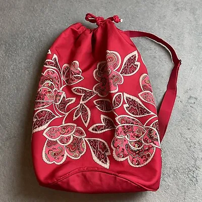 Vera Bradley Laundry Bag In Retired Rare Rosy Posies Red Pink Flowers • $30