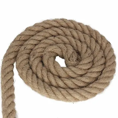 £1.08 • Buy 20mm Thick Natural Jute Hessian Rope Cord Braided Twisted Decking Boating Garden