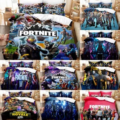 $49.88 • Buy AU Fortnite Battle Game B Quilt/Duvet/Doona Cover Set Single Double Queen Size