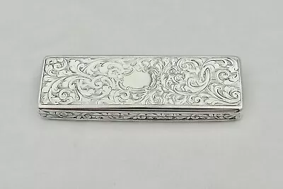 RARE VICTORIAN HM STERLING SILVER LADIES SNUFF BOX 1840 Nathaniel Mills • £485