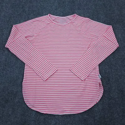 Vineyard Vines Shirt Girls Large 14 Pink White Striped Callao Peru Thumb Holes • $16.79