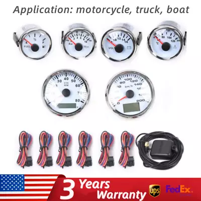 6 Gauge GPS Speedometer Truck Car Marine Boat Yacht Oil Temp Meter Set Universal • $116.85