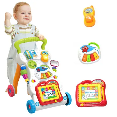 2 In1 Baby First Steps Walker  Activity Bouncer Musical Toys Car Along Toddler • £18.99