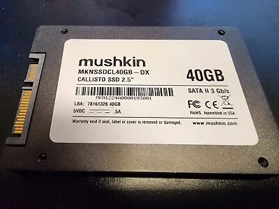 Mushkin Callisto 40GB 2.5  (MKNSSDCL40GB-DX) (SSD) Solid State DRIVE • $5