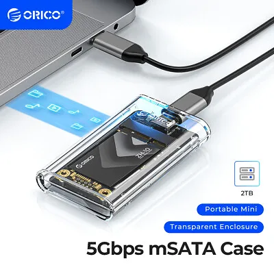 ORICO MSATA SSD Enclosure USB 3.1 5Gbps SATA To Type C SSD Adapter For MSATA SSD • $14.39