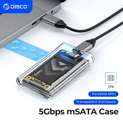 ORICO MSATA SSD Enclosure USB 3.1 5Gbps Type C SSD HDD Case For Windows & Mac OS • $14.39