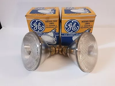 Vintage GE 150W PAR 38 Indoor Outdoor Projector Flood Lamps Bulbs Lot Of 2 • $32.99