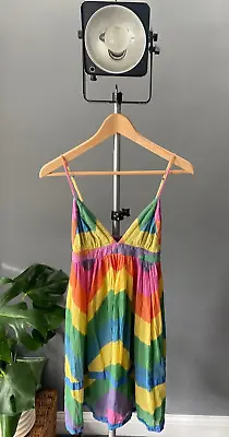 £21.50 • Buy Kate Moss TOPSHOP Rainbow Tiered Floaty Hem  Cami Top Size 8