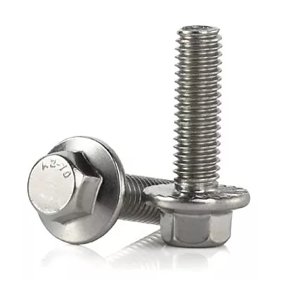 M6-1.0 X 20mm Flanged Hex Head Bolts Flange Hexagon Screws Stainless Steel 18 • $13.83