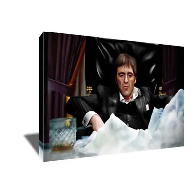 Scarface TONY MONTANA War Time Poster Photo Painting Artwork On CANVAS Wall Art  • $36