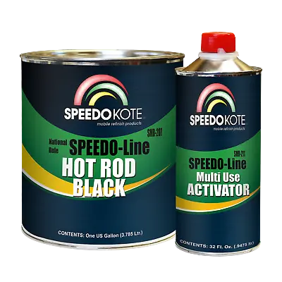 Hot Rod Black Paint Satin 2K Urethane 4:1 Gallon Kit W/Activator SMR-207/211 • $141.55