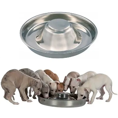 £9.95 • Buy Trixie Stainless Steel Puppy Feeding Dog Bowl Weaning Saucer Medium XL Whelping