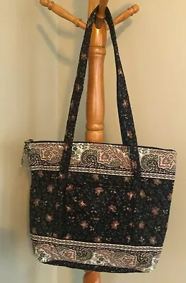 Vera Bradley Villager Handbag Black Walnut Retired Rare Very Good Condition • $69.99