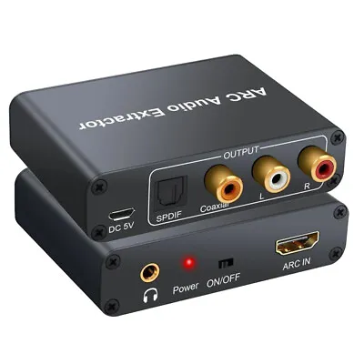 HDMI ARC Audio Extractor Digital DAC To RCA Coax SPDIF 3.5mm Converter Adapter • $22.31