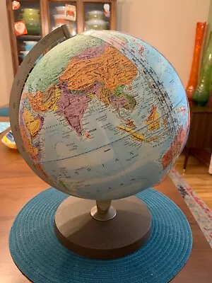  Replogle 12  World Stereo Relief Globe VTG MCM 1960s USSR East Germany Ceylon • $15