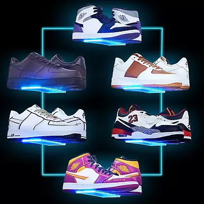 LINYAPRY Set Of 6 Floating Shoe Display Shelf With Lights Glow Color Changing • £52.60