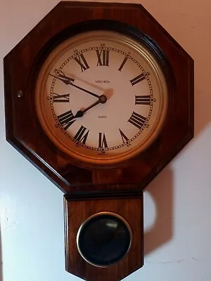 VINTAGE-Verichron Quartz With Pendulum Wall Clock 21  X 14  X 4  Tested • $23.33