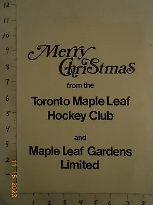 1968 Toronto Maple Leafs NHL Hockey Team Merry Christmas AD Maple Leaf Gardens • $9.99
